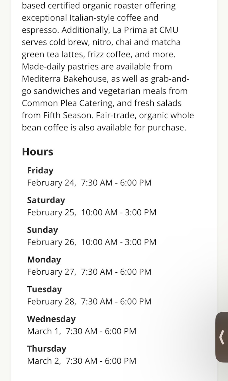 La Prima Espresso Company - Gates Center CMU