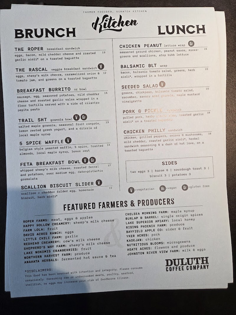 Kitchen & Bar at Duluth Coffee Company