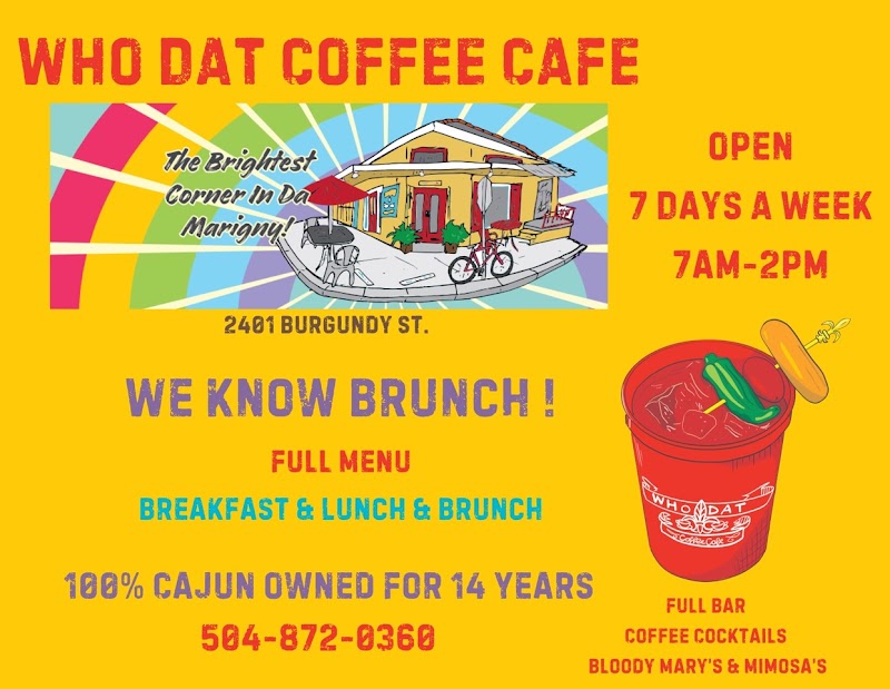 Counter and breakfast service at Who Dat Coffee Cafe